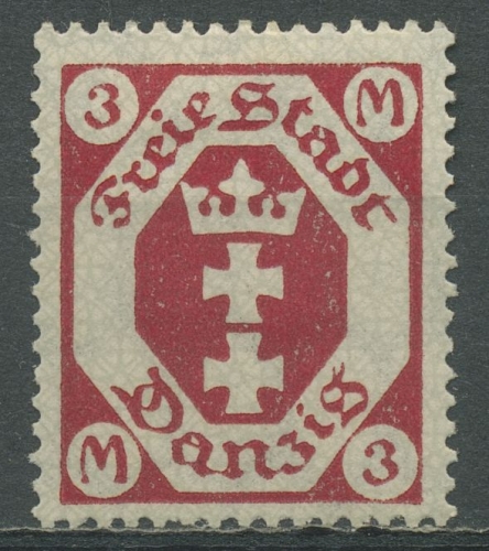 Danzig 1922 Freimarken Kleines Staatswappen 104 b mit Falz