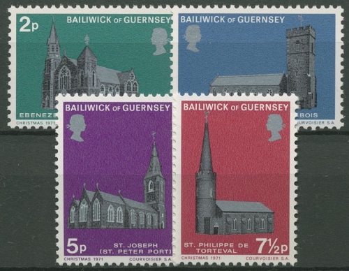 Guernsey 1971 Weihnachten Kirchen 58/61 postfrisch