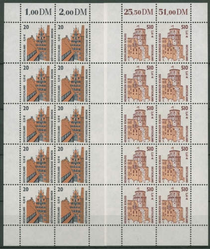Bund 2001 Sehenswürdigkeiten SWK Kleinbogen 2224/25 K postfrisch (C18389)