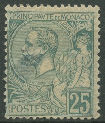 Monaco 1891 Fürst Albert I. und Allegorie 16 mit Falz, Mängel