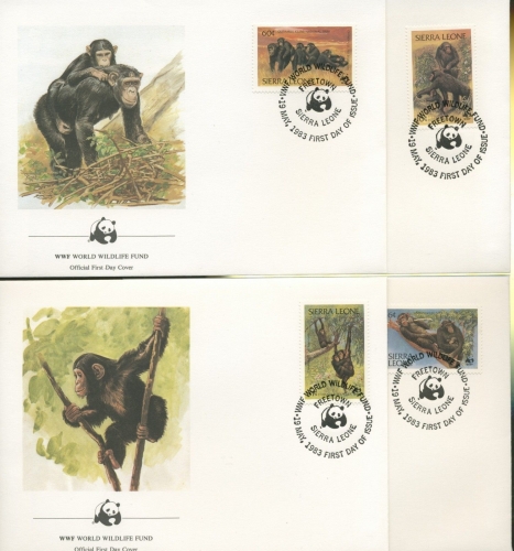 Sierra Leone 1983 WWF Affen 713/16 FDC (R2290)