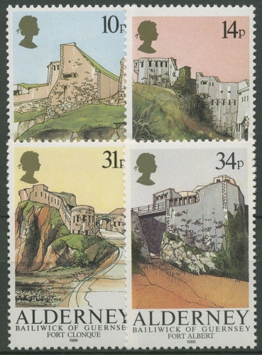 Alderney 1986 Bauwerke Festungen 28/31 postfrisch
