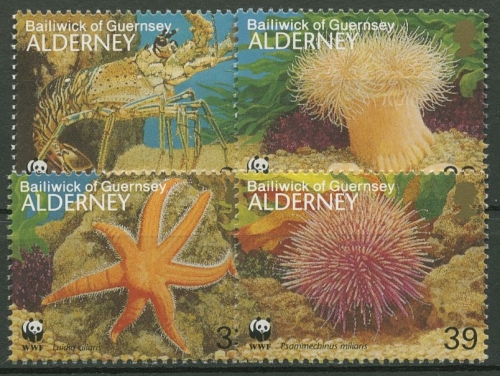 Alderney 1993 WWF Naturschutz Meerestiere Seestern 61/64 postfrisch