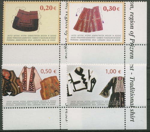 Kosovo (UNMIK) 2004 Trachten 22/25 Ecke rechts unten postfrisch