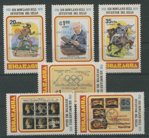 Nicaragua 1979 Olympia Rowland Hill 2085/90 b postfrisch