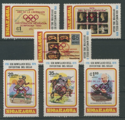 Nicaragua 1979 Olympia Rowland Hill 2085/90 a postfrisch