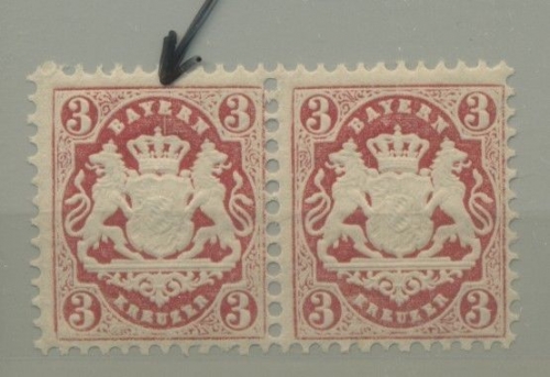 Bayern 1875 Wappen 33 mit Plattenfehler XXI postfrisch (R2985)