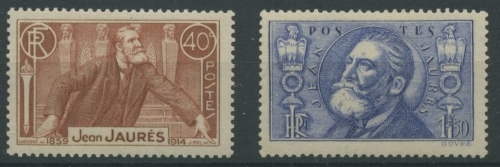 Frankreich 1936 Jean Jaure 324/25 ungebraucht mit Falz (R420)