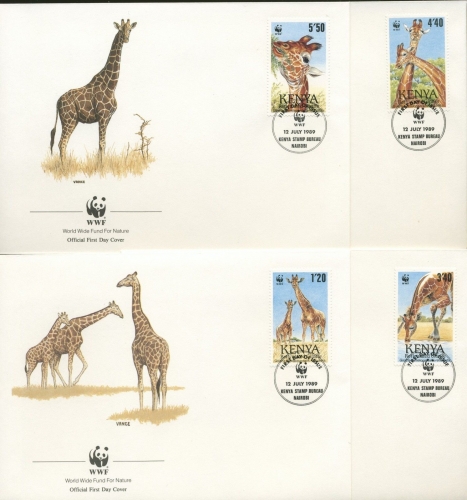 Kenia 1989 WWF Giraffen 481/84 FDC (R1954)