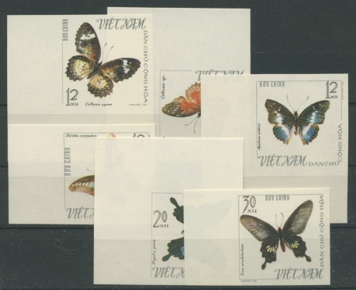 Vietnam Nord 1965 Tiere Insekten Schmetterlinge 405/10 B ungebraucht o.G.