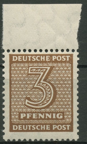 SBZ West-Sachsen 1945 Ziffern 126 X w a Oberrand aus ZD-Bogen postfrisch