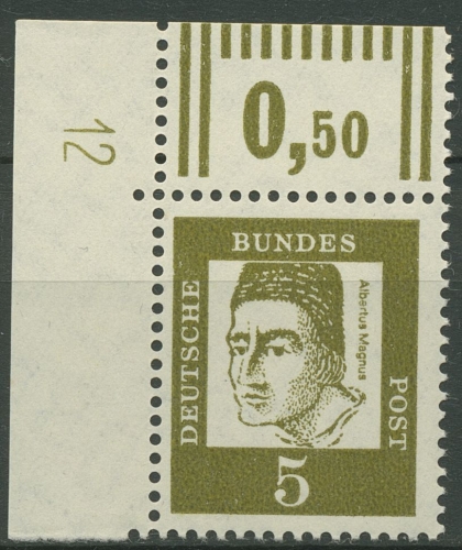 Bund 1961 Bed. Deutsche Bogenmarken Druckerzeichen 347 y DZ 12 postfrisch