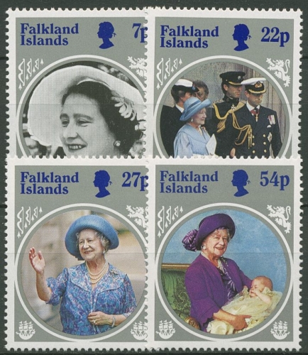 Falkland 1985 85. Geburtstag von Königinmutter Elisabetzh 427/30 postfrisch