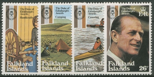 Falkland 1981 Jugendförderungspreis Zeltlager Kanu 329/32 postfrisch