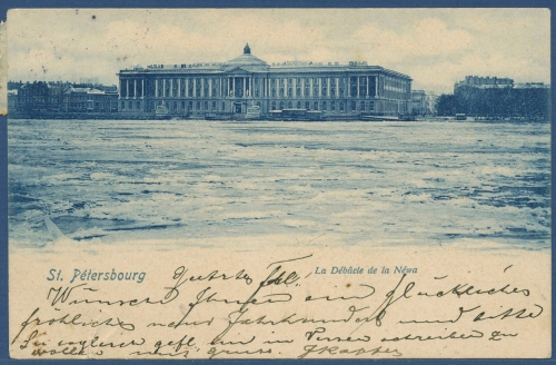 St. Petersburg Am Nevaufer, gelaufen 1900, kl. Einriß (AK3028)