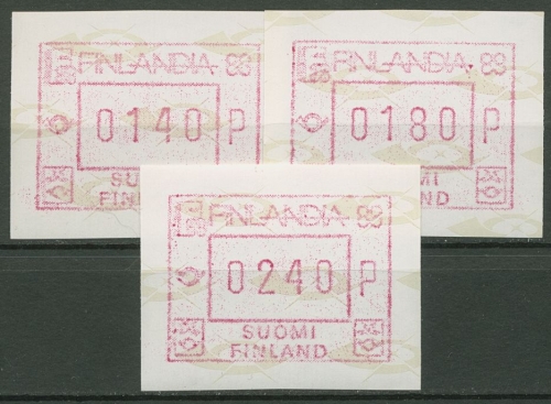 Finnland Automatenmarken 1988 FINLANDIA '88 Satz ATM 4.1 S 1 postfrisch