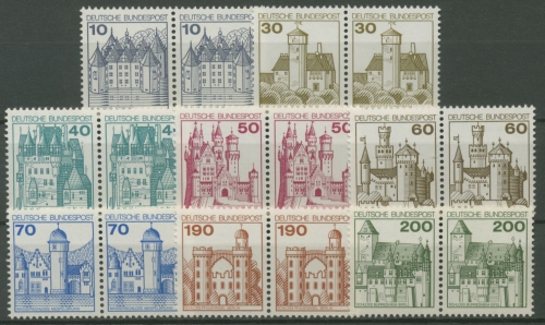 Bund 1977 Burgen & Schlösser waagerechte Paare 913/20 postfrisch