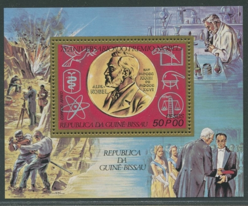 Guinea-Bissau 1977 75 Jahre Nobelpreis Medaille Block 54 A postfrisch (C28819)
