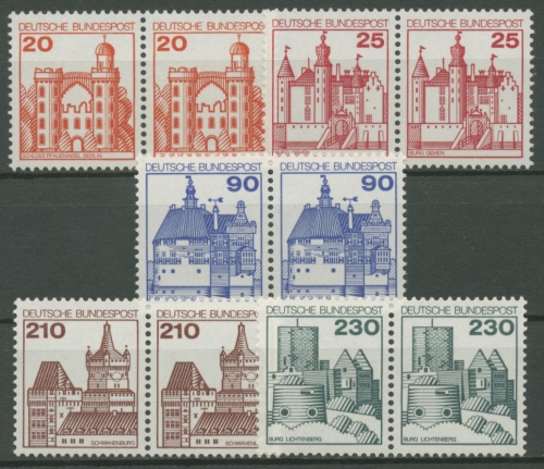Bund 1978 Burgen & Schlösser waagerechte Paare 995/99 postfrisch