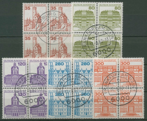Bund 1982 Burgen & Schlösser 4er-Block 1139/43 gestempelt