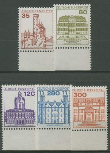 Bund 1982 Burgen & Schlösser mit Unterrand 1139/43 UR postfrisch