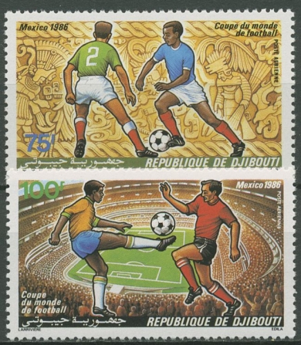 Dschibuti 1986 Fußball-WM in Mexiko Spieler 461/62 postfrisch