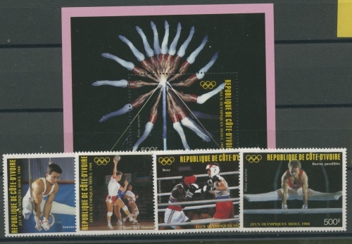 Elfenbeinküste 1988 Olympiade 970/3 Block 30 postfrisch (G4721)