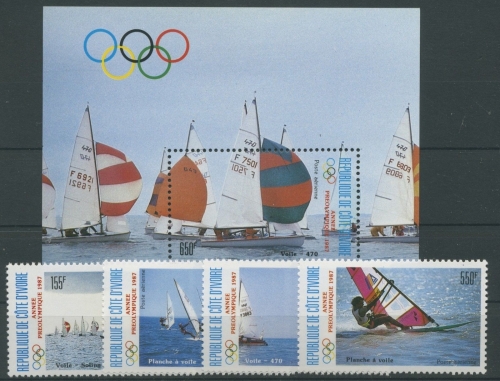 Elfenbeinküste 1987 Olympiade 950/53 Block 29 postfrisch (R4722)