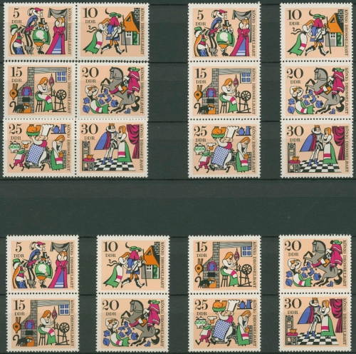 DDR 1967 König Drosselbart 1323/28 ZD alle Kombinationen postfrisch (SG31176)