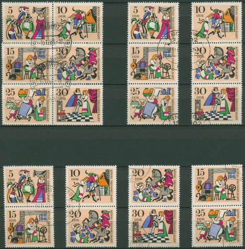 DDR 1967 König Drosselbart 1323/28 ZD alle Kombinationen gestempelt (SG31177)