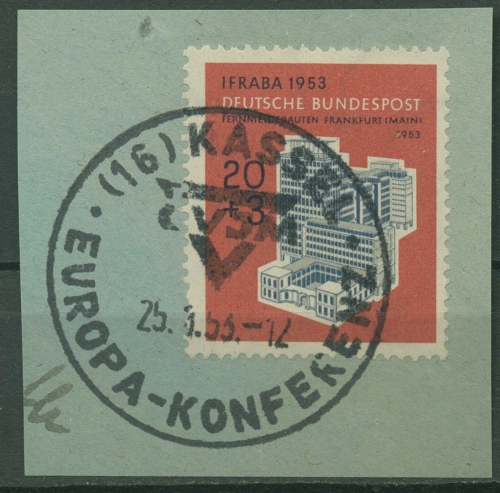 Bund 1953 Int. Briefmarken-Ausstellung IFRABA 172 Briefstück