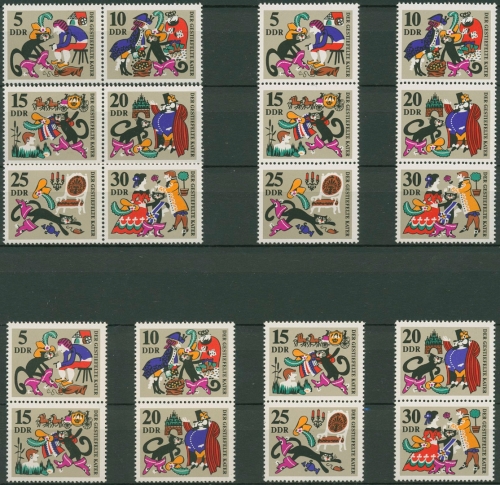 DDR 1968 Der gestiefelte Kater 1426/31 ZD alle Kombinationen postfr. (SG31182)