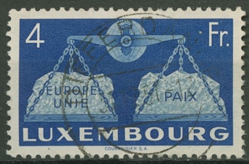 Luxemburg 1951 Europäische Einigung 483 gestempelt