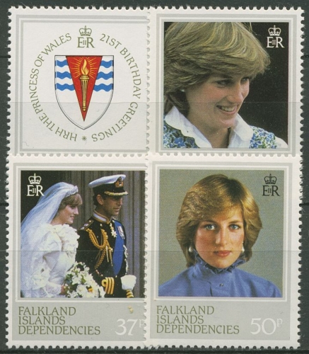 Falkland Dependencies 1982 21. Geburtstag von Prinzessin Diana 112/15 postfrisch