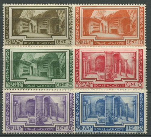 Vatikan 1938 Kongreß für Christliche Archäologie 67/72 mit Falz