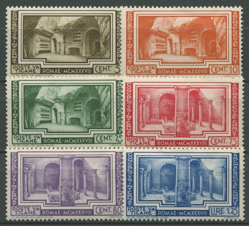 Vatikan 1938 Kongreß für Christliche Archäologie 67/72 postfrisch, etwas bügig