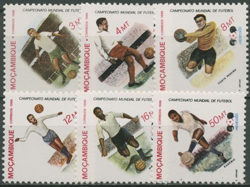 Mocambique 1986 Fußball-WM in Mexiko Portugiesische Spieler 1050/55 postfrisch