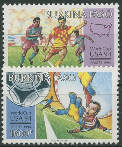 Burkina Faso 1994 Fußball-WM '94 in den USA 1309/10 postfrisch