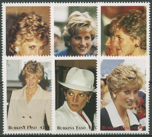 Burkina Faso 1998 Erster Todestag von Prinzessin Diana 1479/84 postfrisch