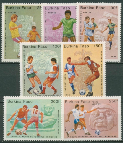 Burkina Faso 1985 Fußball-WM '86 in Mexiko 988/94 postfrisch