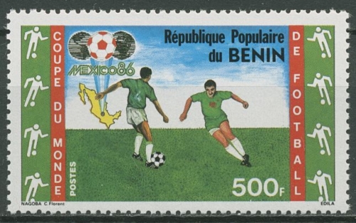 Benin 1986 Fußball-WM in Mexiko 440 postfrisch