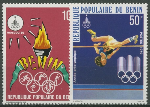 Benin 1979 Olympische Spiele in Moskau Hochsprung 189/90 postfrisch