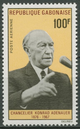 Gabun 1968 Erster Todestag von Konrad Adenauer 296 postfrisch