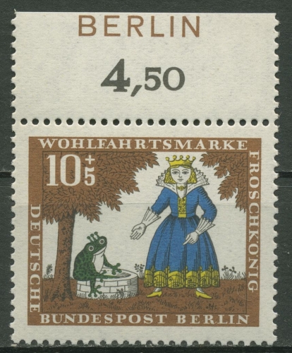 Berlin 1966 Wohlfahrt: Froschkönig mit Oberrand Inschrift BERLIN 295 postfrisch
