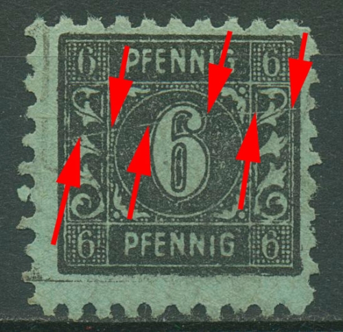 SBZ Mecklenburg-Vorpommern 1945 Freim. mit Plattenfehler 8 x IL gestempelt