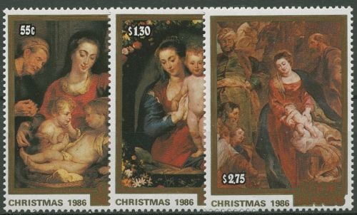 Cook-Inseln 1986 Weihnachten Gemälde von Rubens 1125/27 postfrisch