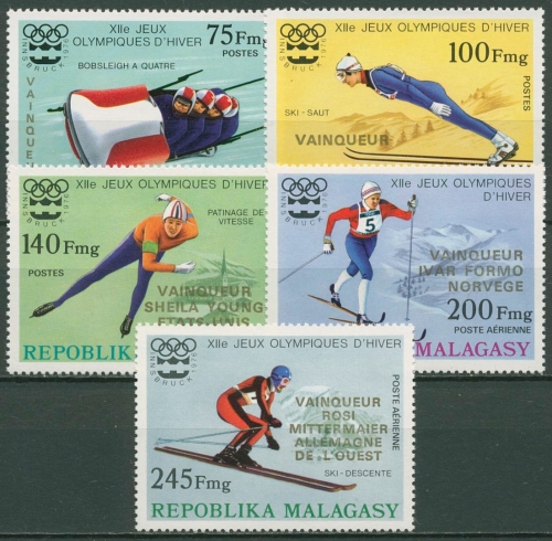 Madagaskar 1976 Gewinner der Olympischen Spiele Innsbruck 802/06 P postfrisch