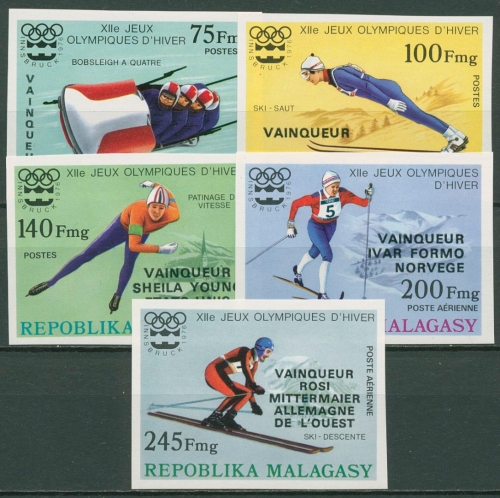 Madagaskar 1976 Gewinner der Olympischen Spiele Innsbruck 802/06 B postfrisch