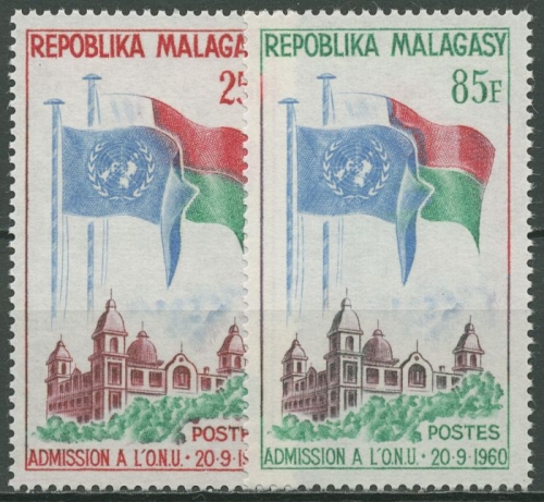 Madagaskar 1962 2. Jahrestag der Aufnahme in die UNO 475/76 postfrisch