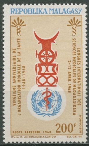 Madagaskar 1968 20 Jahre Weltgesundheitsorganisation WHO 579 postfrisch